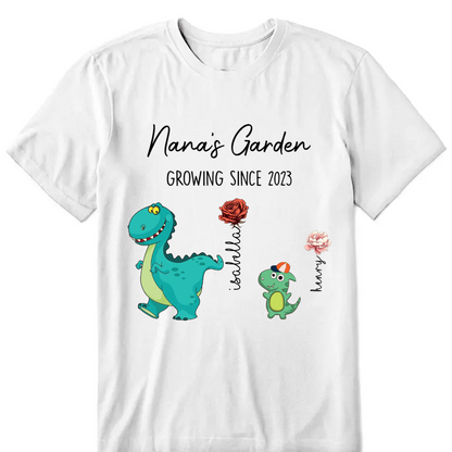 Shineful Nana's Garden Nana Saurus And Kids Custom - T-shirt unisexe personnalisé