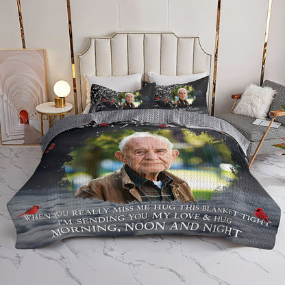 Shineful All Season Quilt 3-Piece Set Personalized A Hug From Heaven