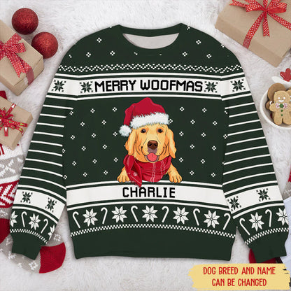 Merry Woofmas - Personalized Custom All-Over-Print Sweatshirt