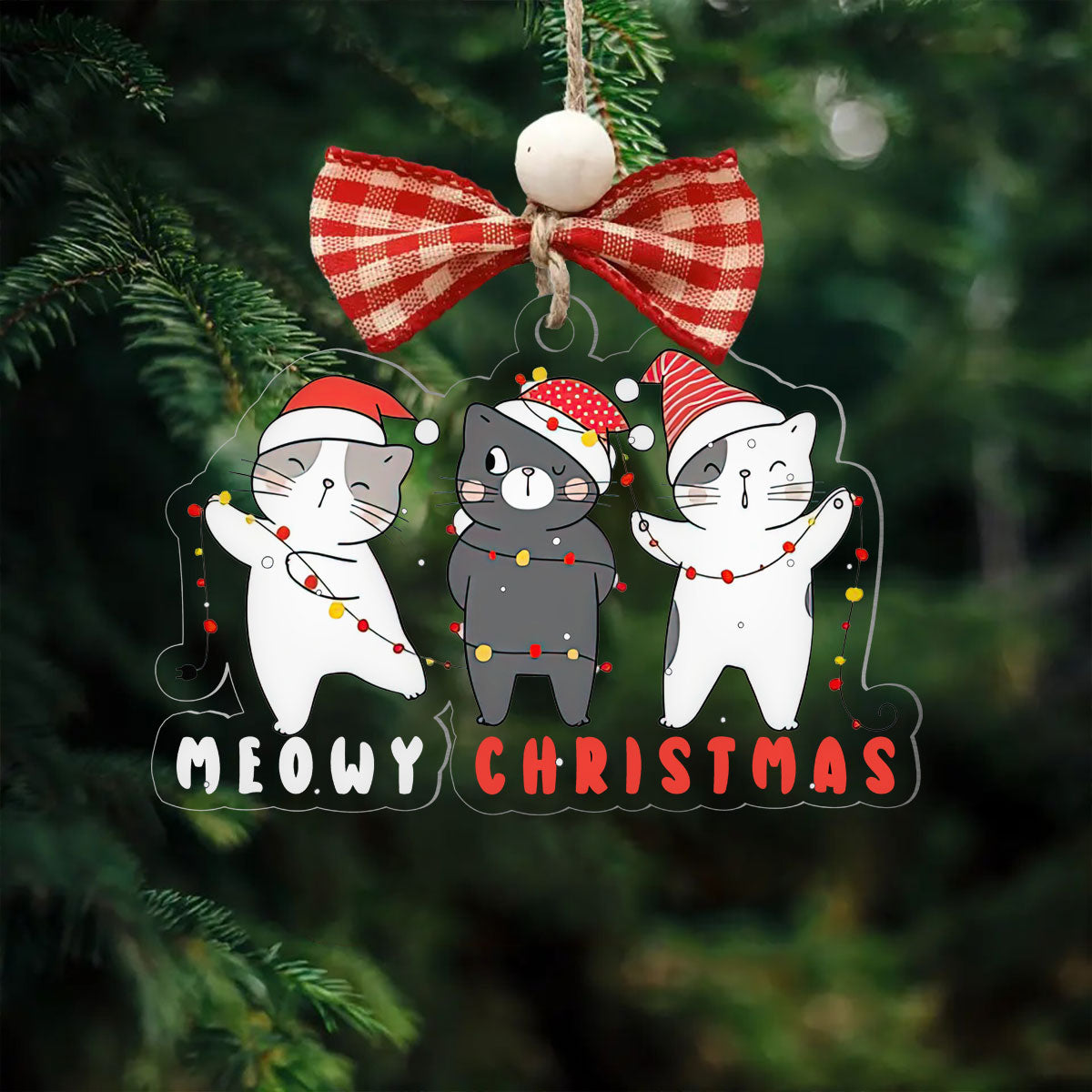 Cat Meowy Christmas Ornament Shineful® Decoration Gift Qd5