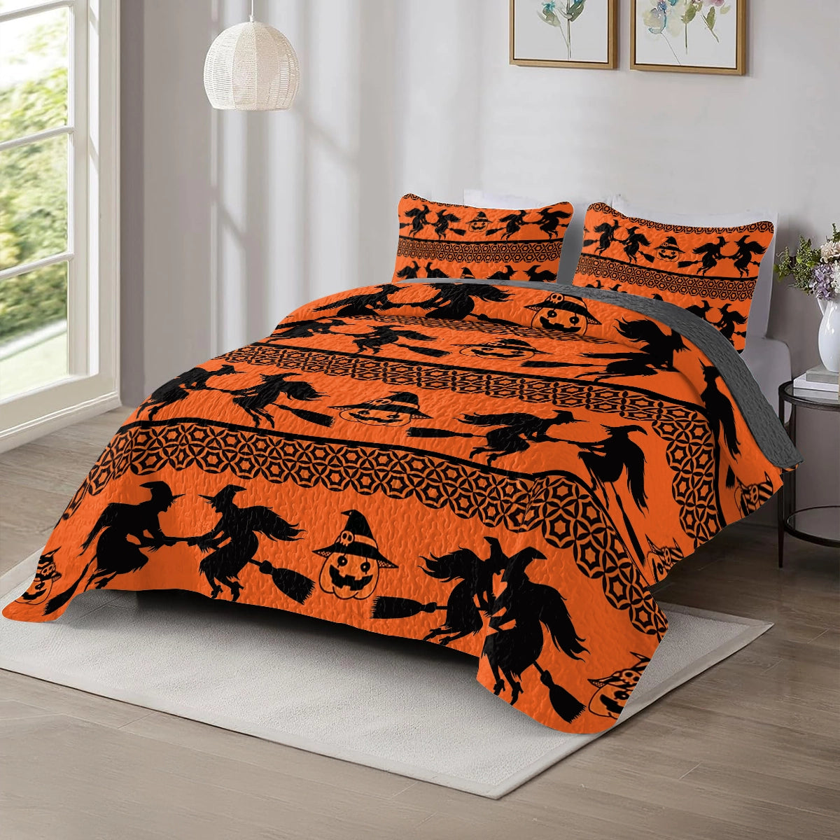 Shineful All Season Quilt 3-Piece Set - Halloween Witchy Whispers