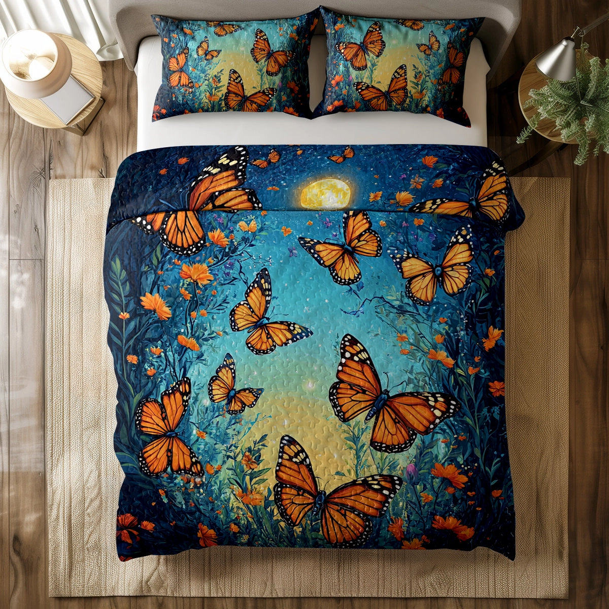 Shineful All Season Quilt 3-Piece Set - Butterfly Sunset