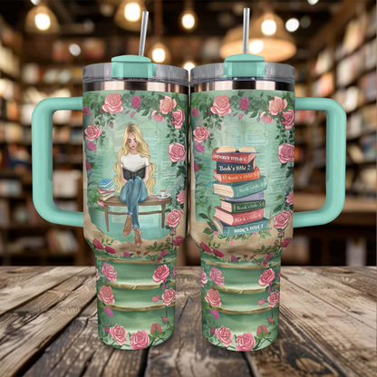 Shineful Personalized Tumbler Girl Loves Books