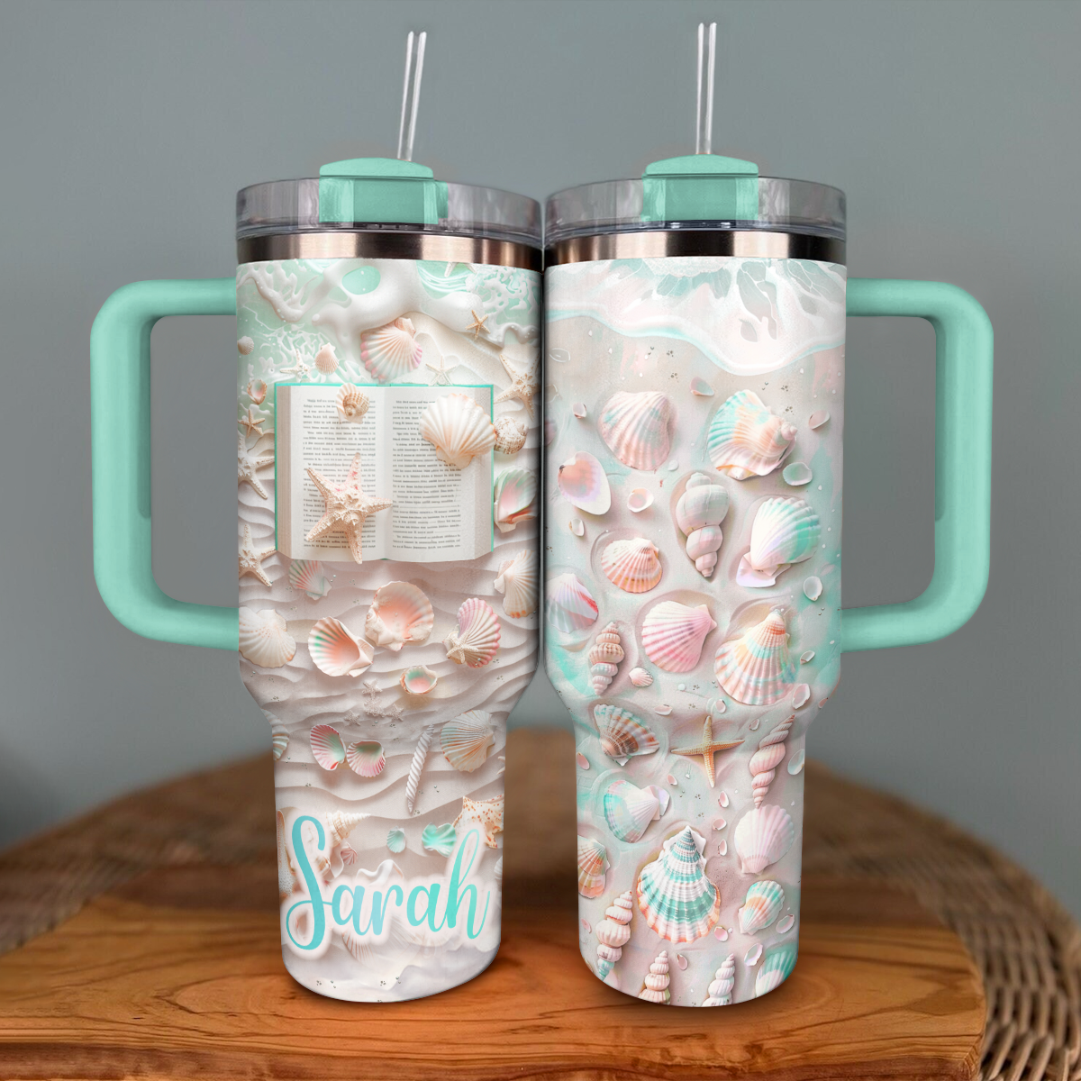 Shineful Personalized Tumbler Pastel Beach Reads