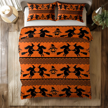 Shineful All Season Quilt 3-Piece Set - Halloween Witchy Whispers