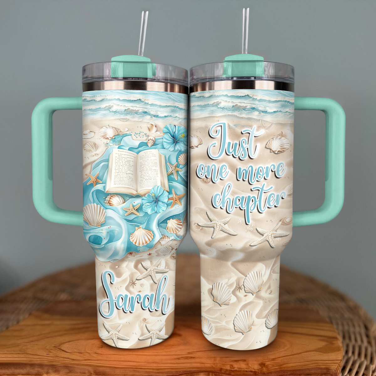 Shineful Personalized Tumbler Just One More Chapter Beachy