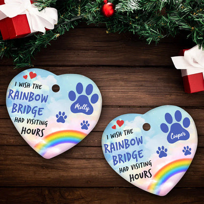 Rainbow Bridge - Personalized Custom Heart Ceramic Christmas Ornament