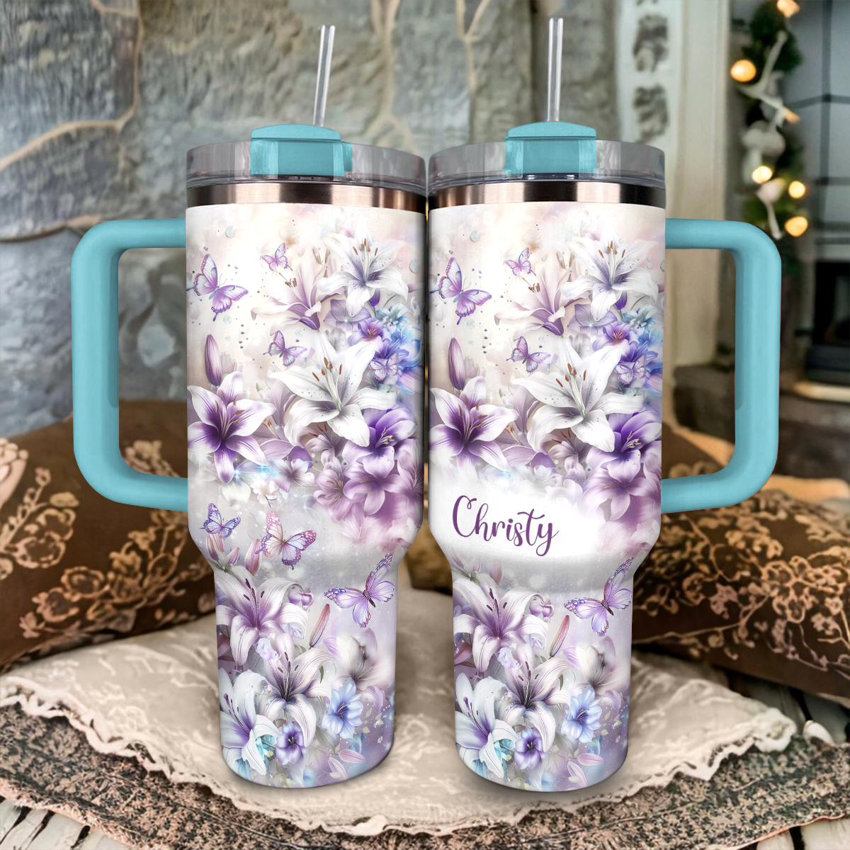 Shineful Personalized Glossy Fluttering Purple Butterfly