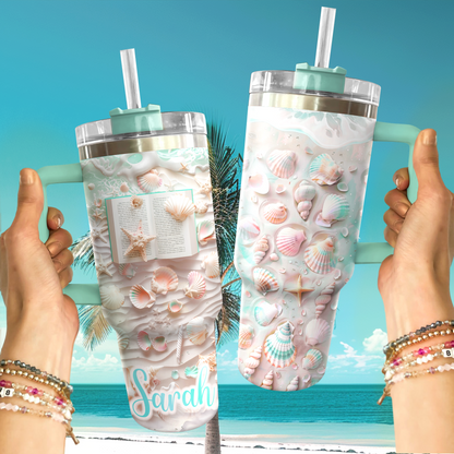 Shineful Personalized Tumbler Pastel Beach Reads