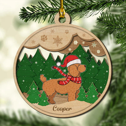 Paws And Snow Christmas- Shinefulgift® Perzonalized Wooden Ornament