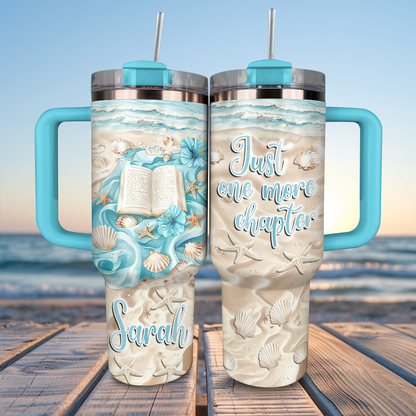 Shineful Personalized Tumbler Just One More Chapter Beachy