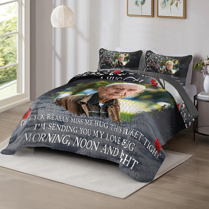 Shineful All Season Quilt 3-Piece Set Personalized A Hug From Heaven