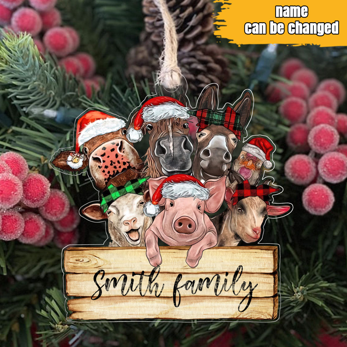 Farmer Personalized Shineful® Decoration Animals Sign Ornament Christmas Qd5