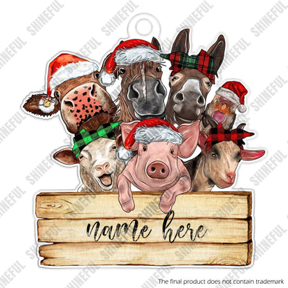 Farmer Personalized Shineful® Decoration Animals Sign Ornament Christmas Qd5