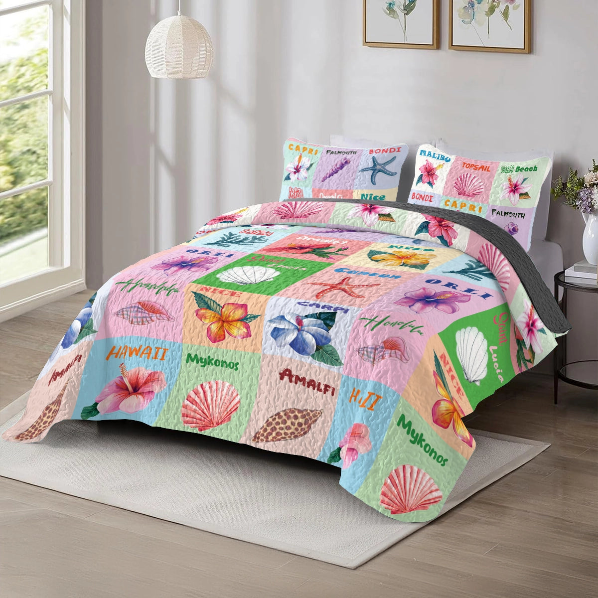 Shineful All Season Quilt 3-Piece Set - Tropical Beach