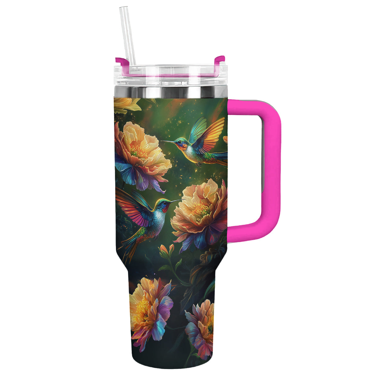 Shineful Tumbler Hummingbird And Beautiful Flower