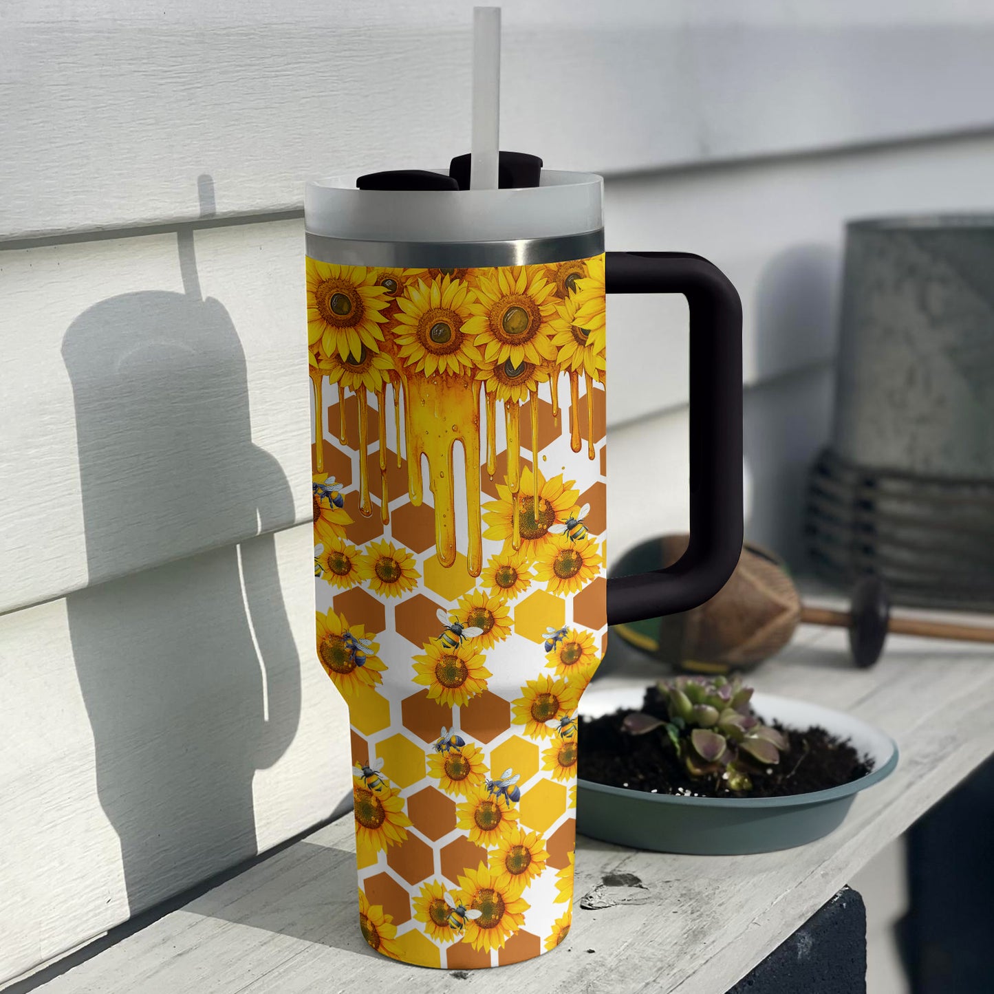 Shineful Tumbler Sunflower Bee Sweet Honey