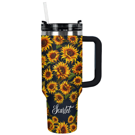 Shineful Tumbler Personalized Graceful Sunflower