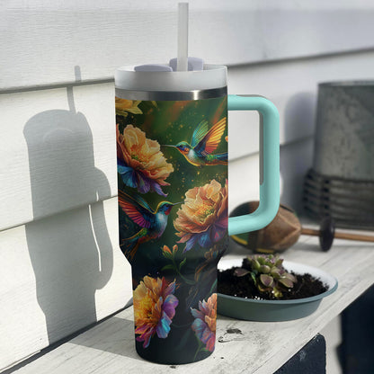 Shineful Tumbler Hummingbird And Beautiful Flower