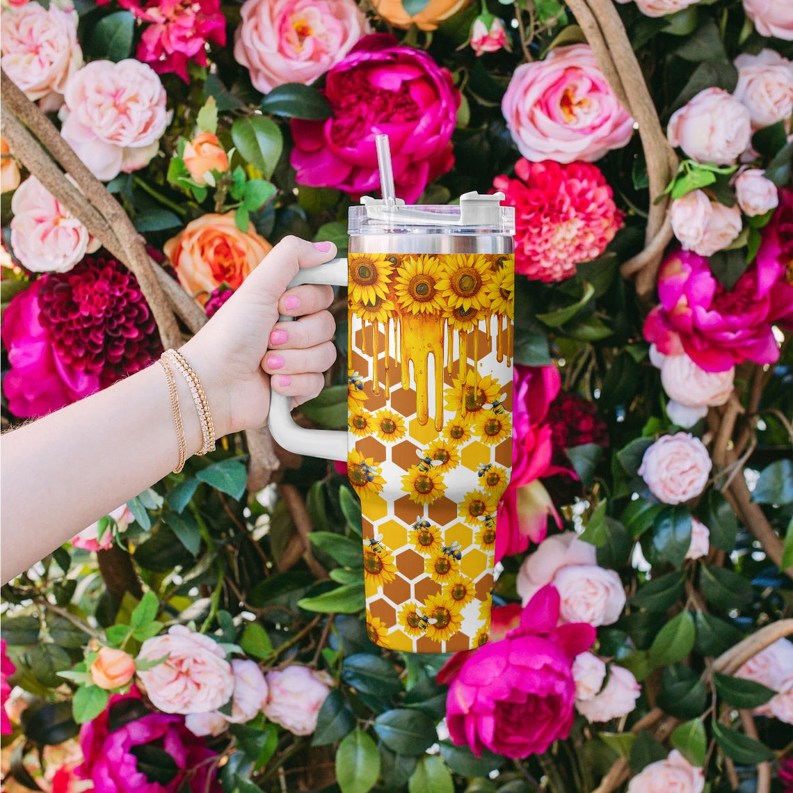 Shineful Tumbler Sunflower Bee Sweet Honey