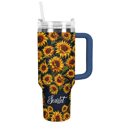 Shineful Tumbler Personalized Graceful Sunflower