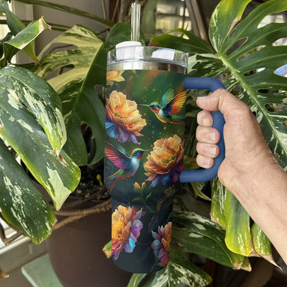 Shineful Tumbler Hummingbird And Beautiful Flower