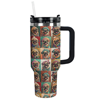 Shineful Tumbler Happy Pug Christmas