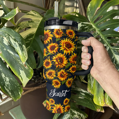 Shineful Tumbler Personalized Graceful Sunflower