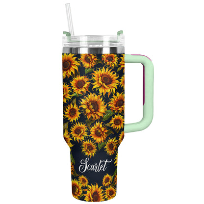 Shineful Tumbler Personalized Graceful Sunflower