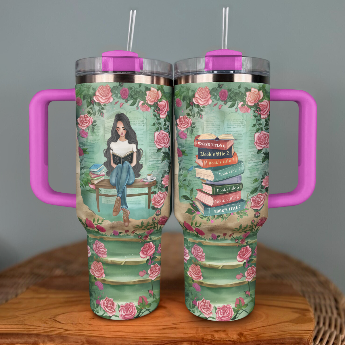 Shineful Personalized Tumbler Girl Loves Books