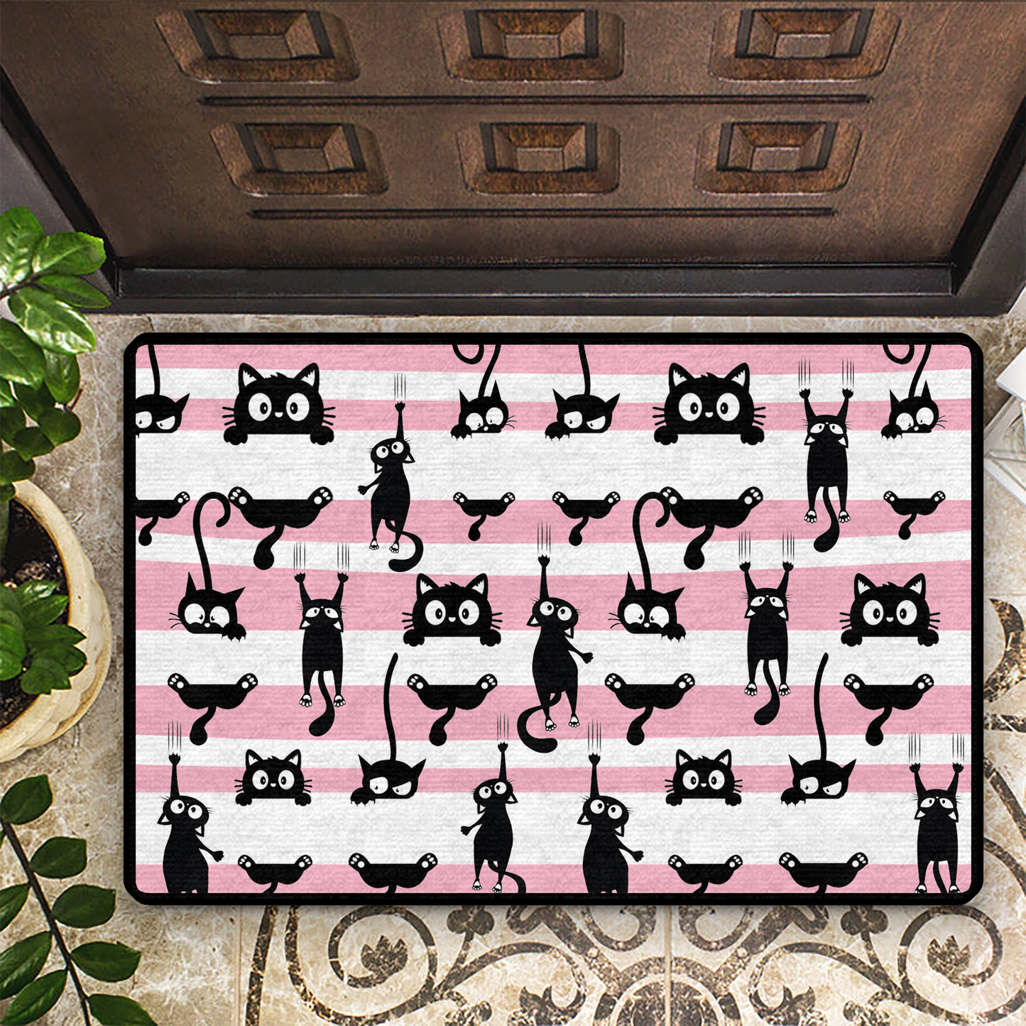 Shineful Ultra-Thin Non Skid Floor Mat, Kitchen Rugs Purrfectly Playful Cats