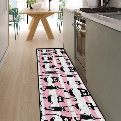 Tapis de sol antidérapant ultra fin Shineful, tapis de cuisine Purrfectly Playful Cats