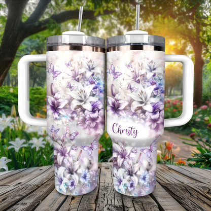 Shineful Personalized Glossy Fluttering Purple Butterfly