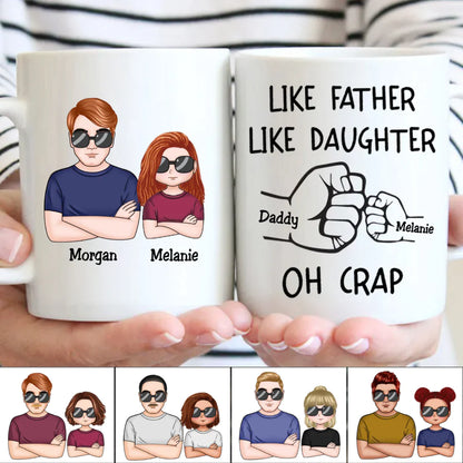 Shineful Mug Like Father Like Daughter Fist Bump Handshake Personalized