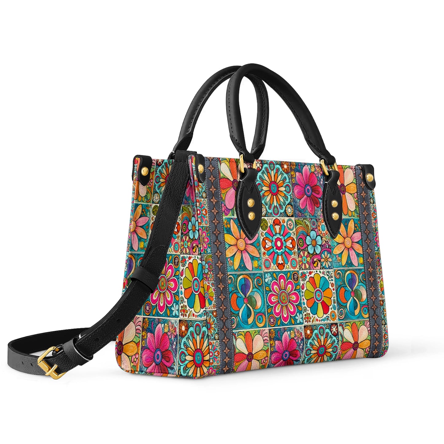 Sac en cuir brillant Hippie Groovy Garden