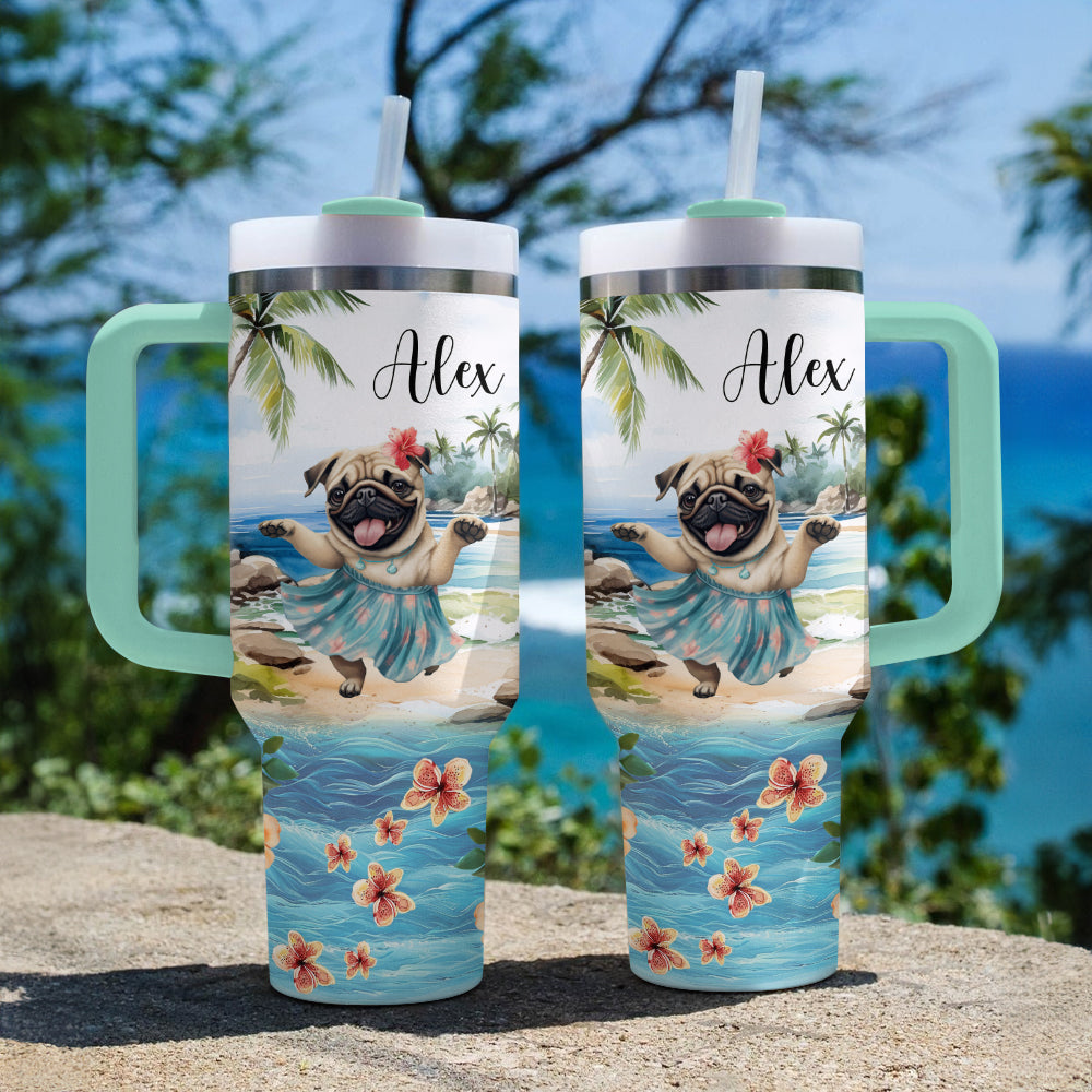 Shiny Tumbler Personalisiert Tanzender Mops