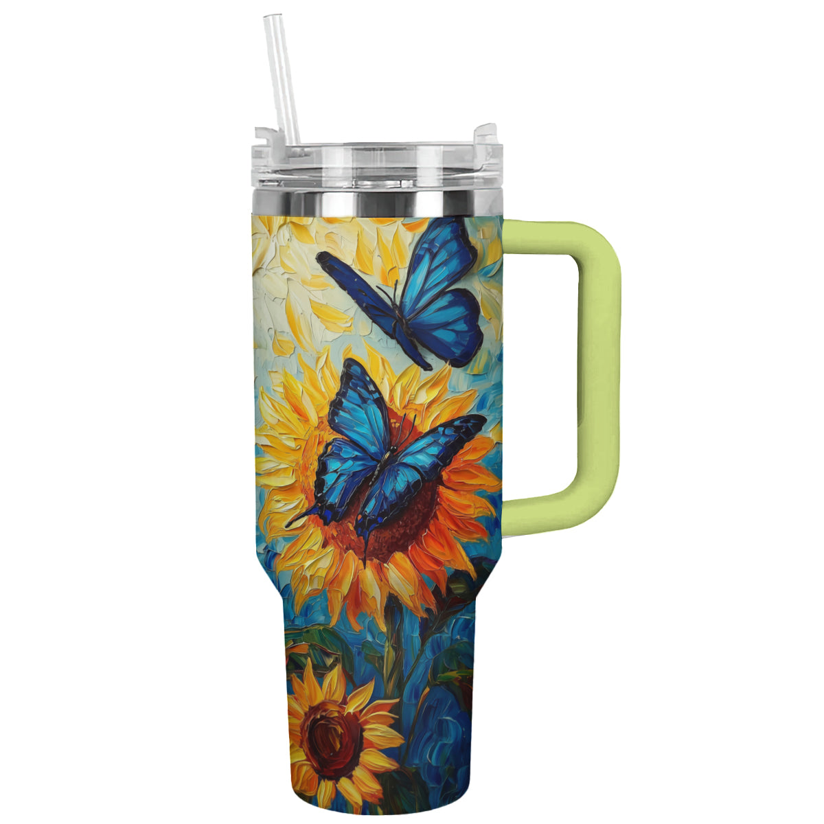 Shineful Tumbler Butterfly And Sunflower