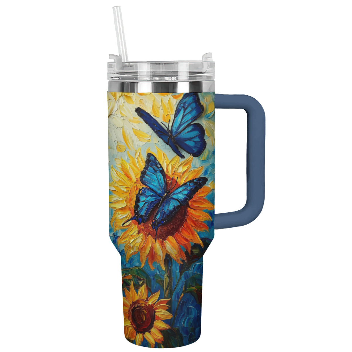 Shineful Tumbler Butterfly And Sunflower