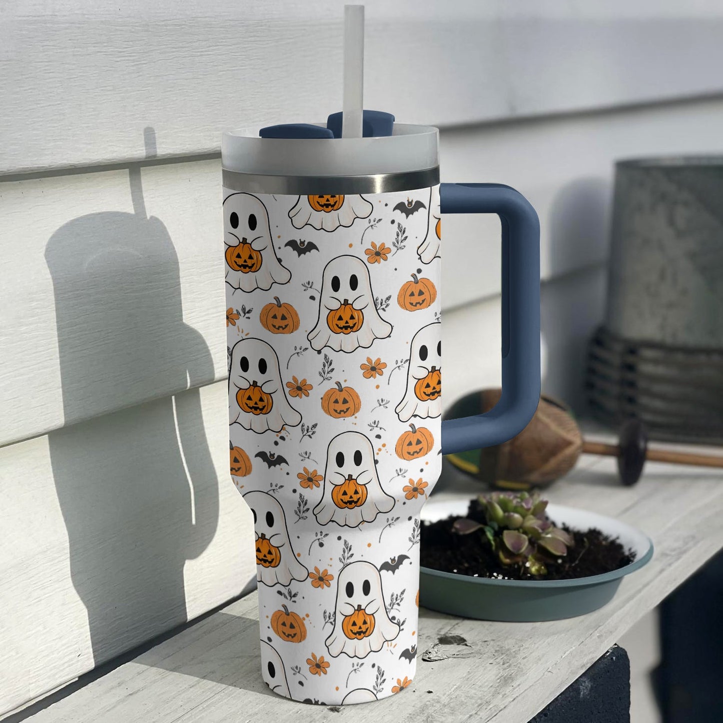 Shineful Tumbler Ghosts And Pumpkins