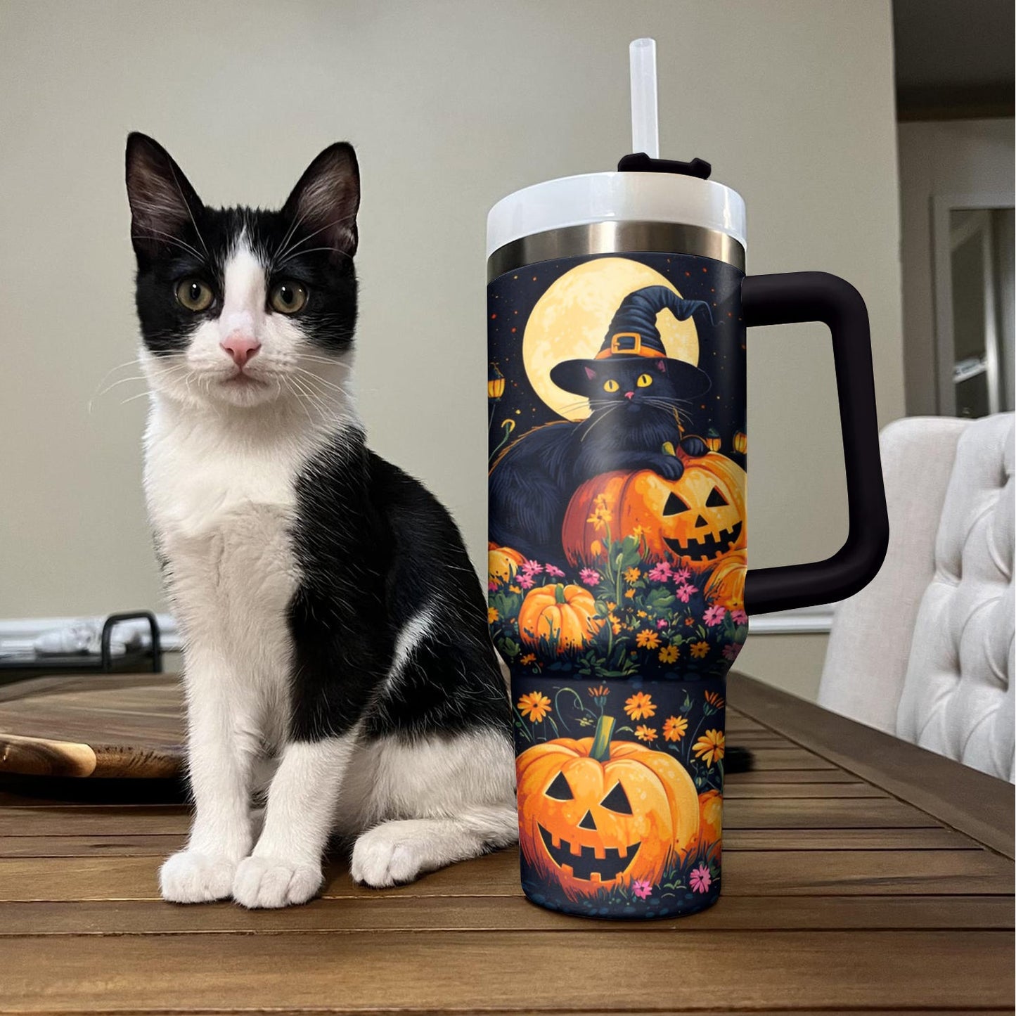 Shineful Tumbler Halloween Cat Garden V1