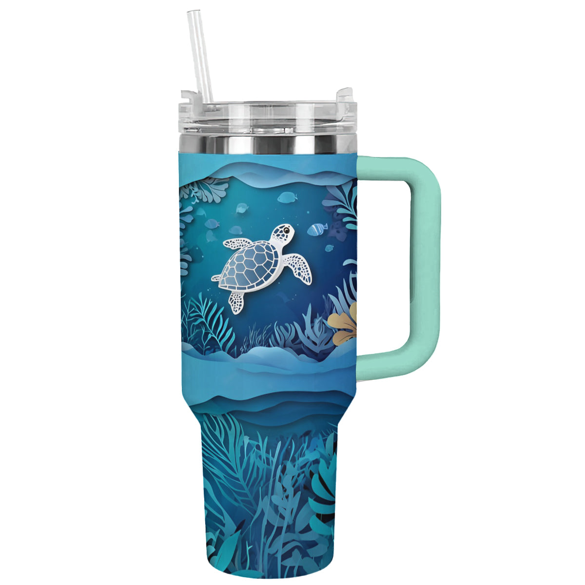 Shineful Tumbler Sea Turtle Under The Ocean