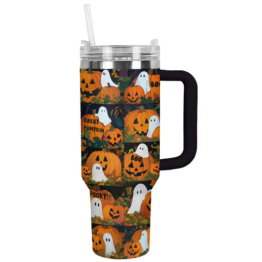 Shineful Tumbler Champ de citrouilles effrayant