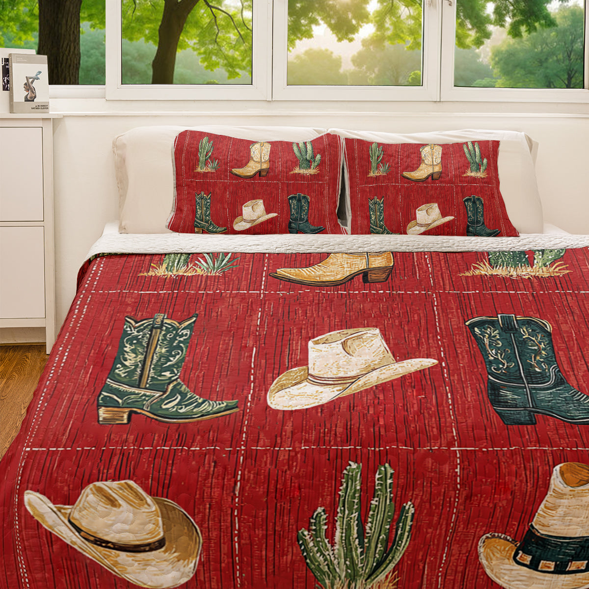 Shineful All Season Quilt 3-Piece Set Cowboy Pattern