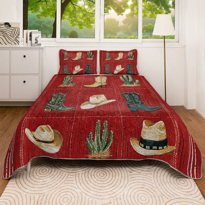 Shineful All Season Quilt 3-Piece Set Cowboy Pattern