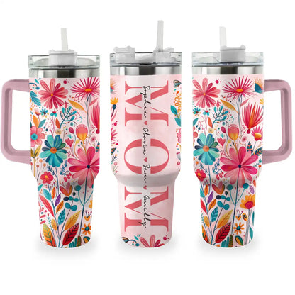 Shineful Tumbler Personalized Names Floral Mom