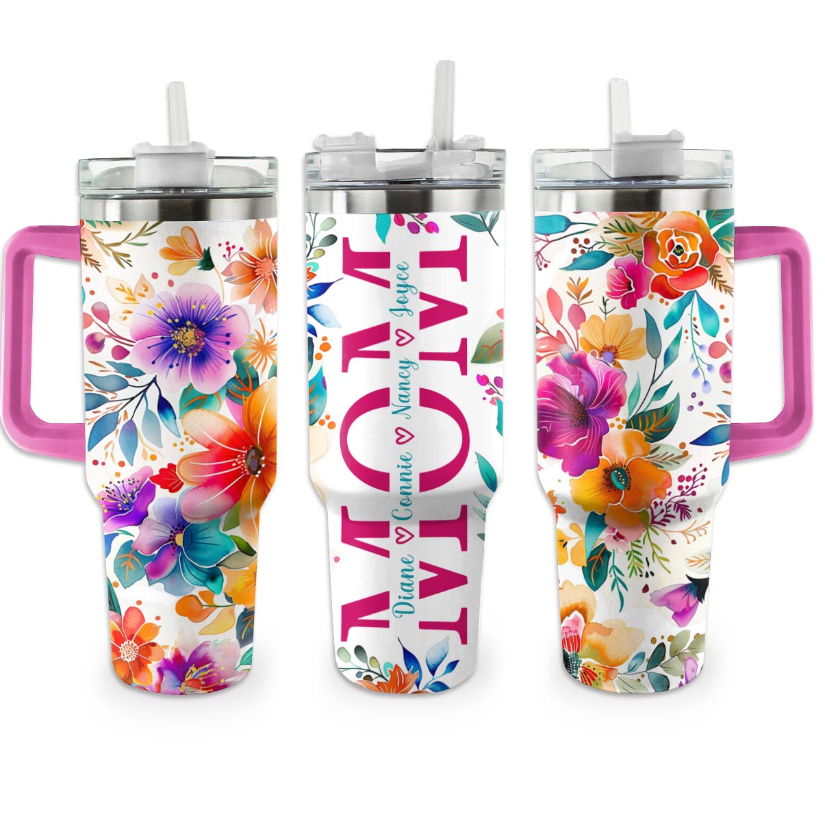 Shineful Personalized Tumbler Gorgeous Floral Mom