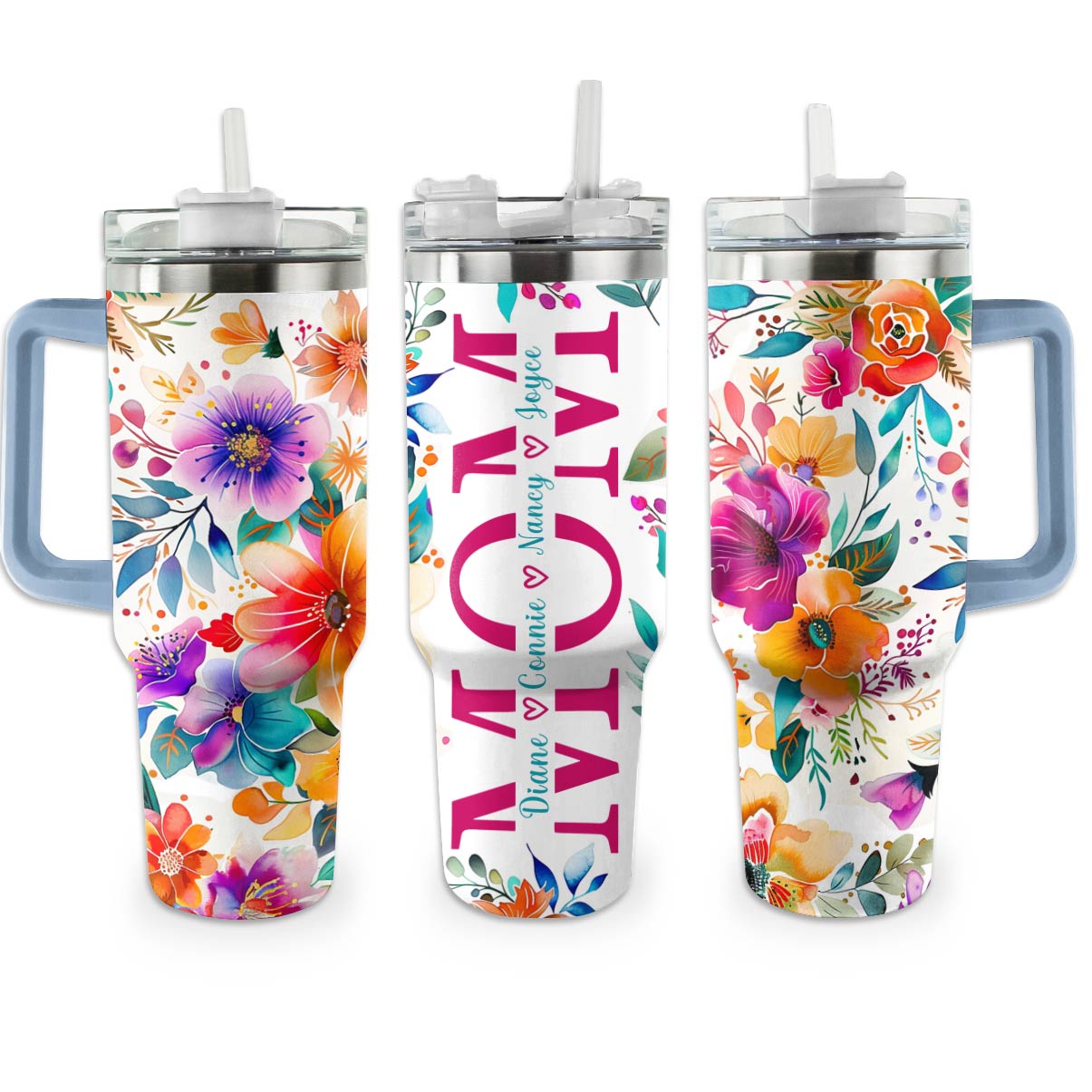 Shineful Personalized Tumbler Gorgeous Floral Mom