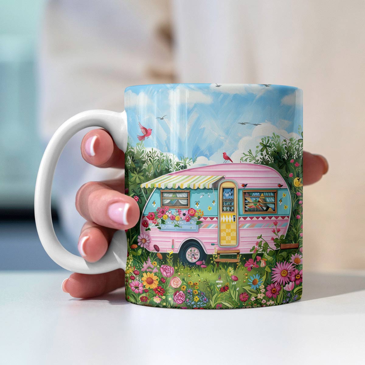 Shineful Ceramic Mug Happy Camper