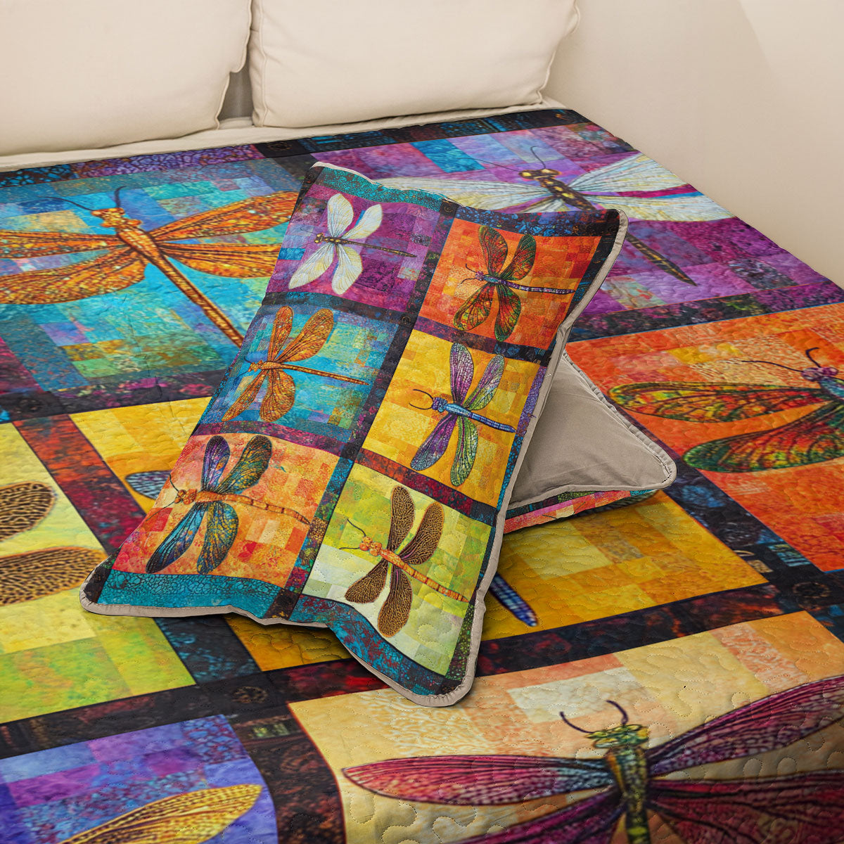 Shineful All Season Quilt 3-Piece Set Serenade of the Dragonflies