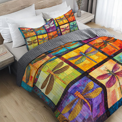 Shineful All Season Quilt 3-Piece Set Serenade of the Dragonflies